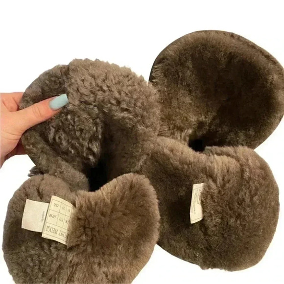 Australia Luxe Hatchet Wedge Suede Shearling Faux Rabbit Fur Boot Size: 8 - Picture 7 of 12